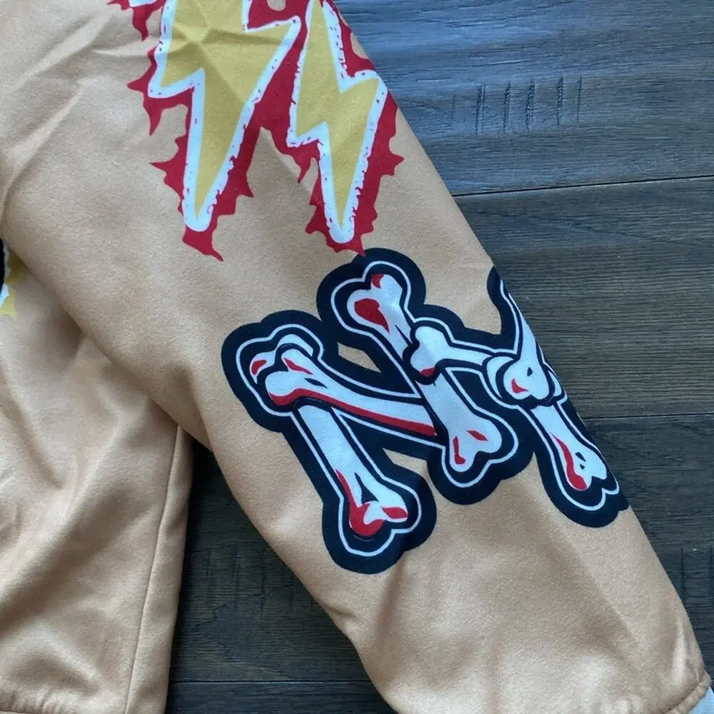 Reason Tan Bomber Jacket with Red and Black Accents - Picture 9 of 11